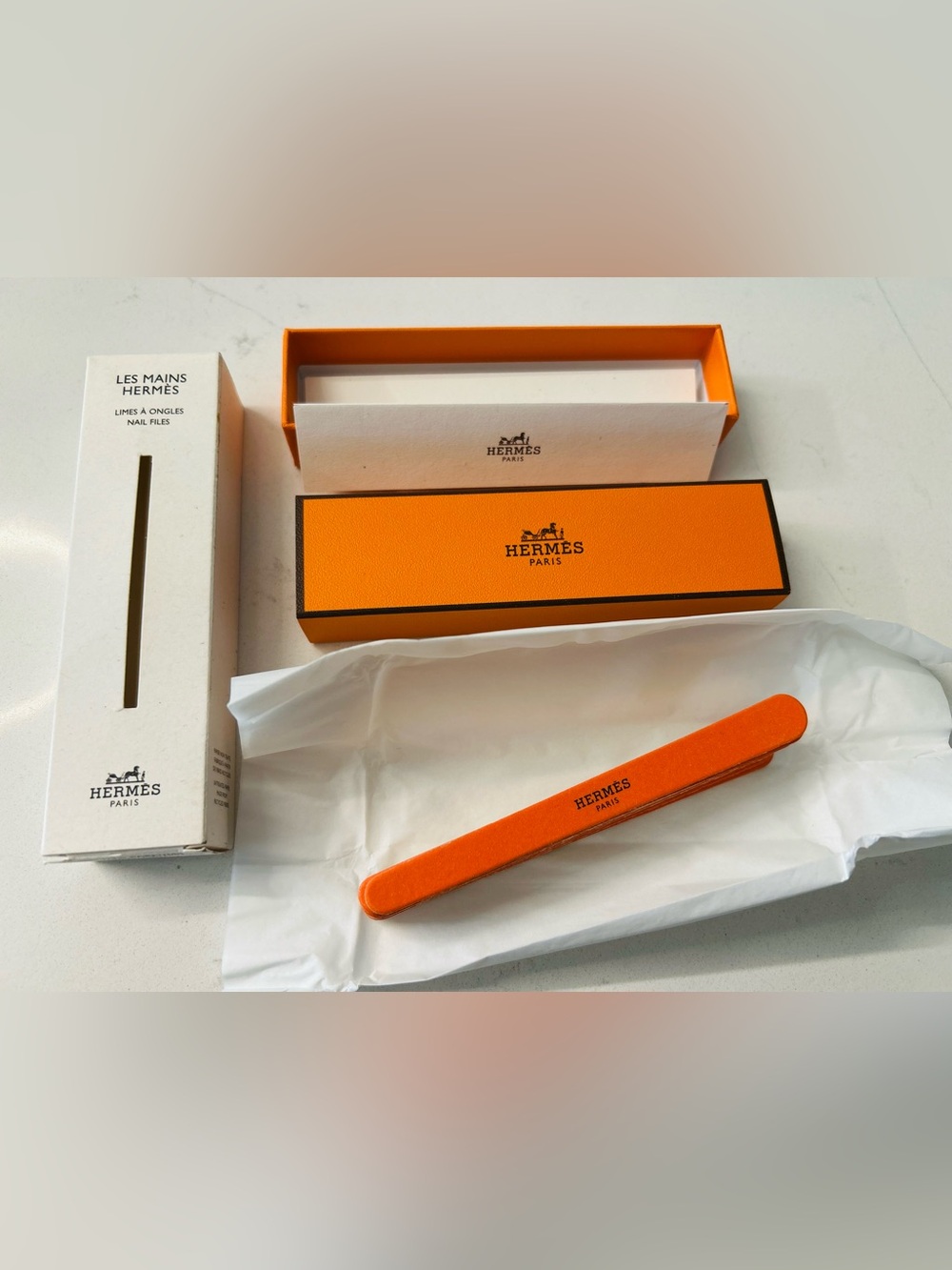 Brand New In Box Authentic Les Mains Hermès Nail Files Set